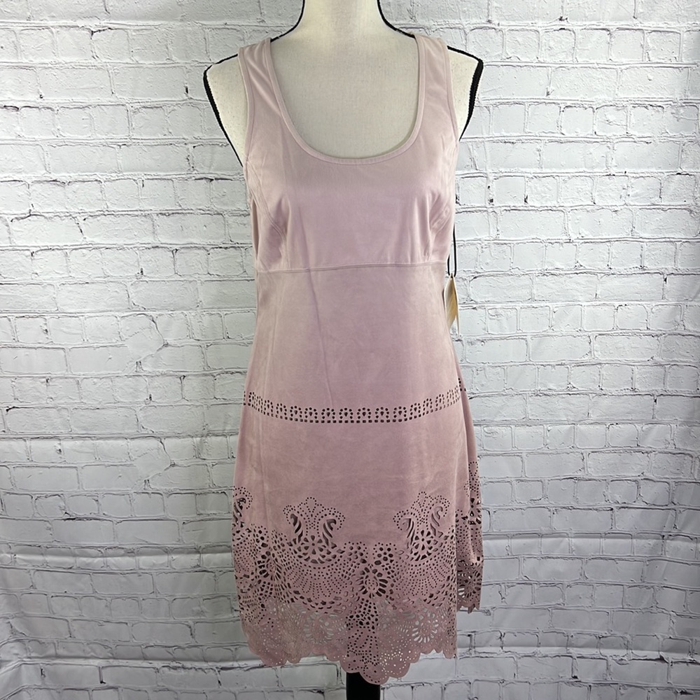 ⭐️Liberty Garden suede feel cut out lavender sleeveless dress nwt size medium